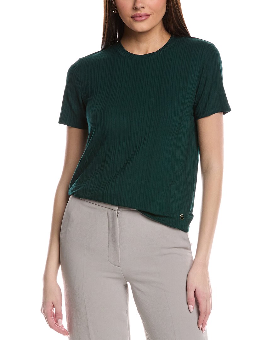 

St. John Sleek Rib Jersey Трикотажный топ, зеленый