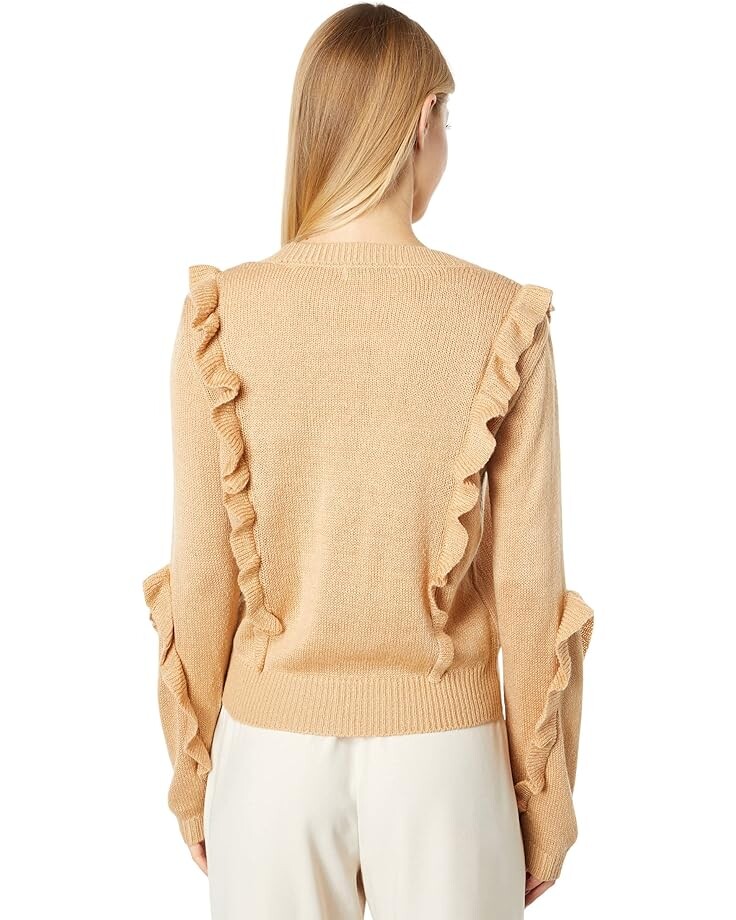 

Свитер BCBGeneration Ruffle Sleeve Sweater U1UX7S42, кэмел