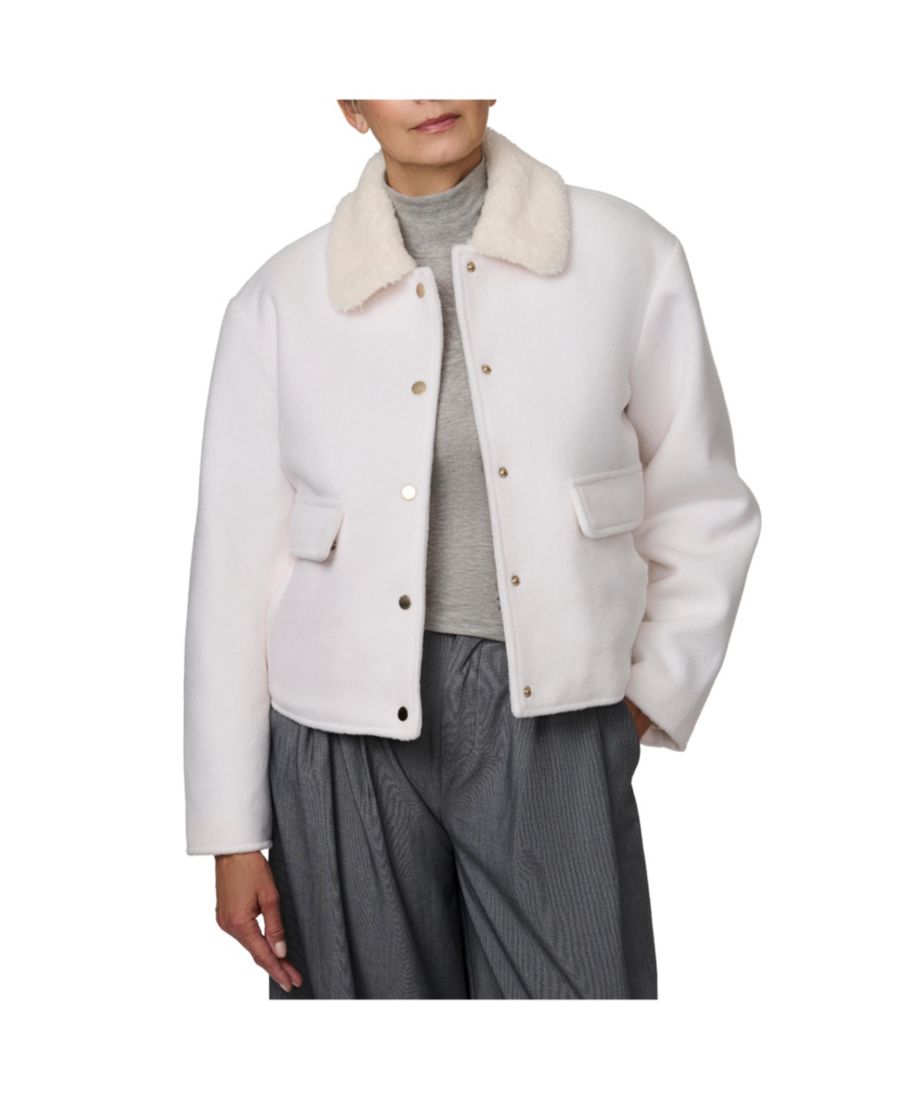 

Женская куртка-бомбер с меховой подкладкой Bernardo, Bright white