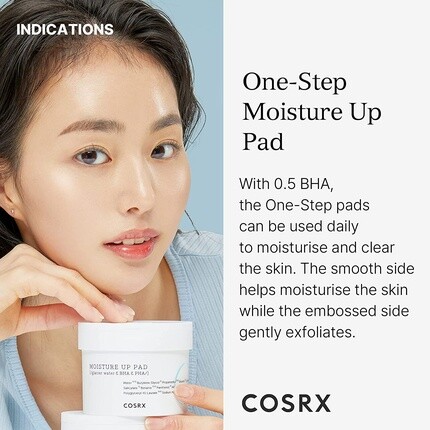 One Step Moisture Up 70 подушечек по 20 мл нежного ежедневного отшелушивающего средства для чувствительной кожи, Cosrx — фото 2
