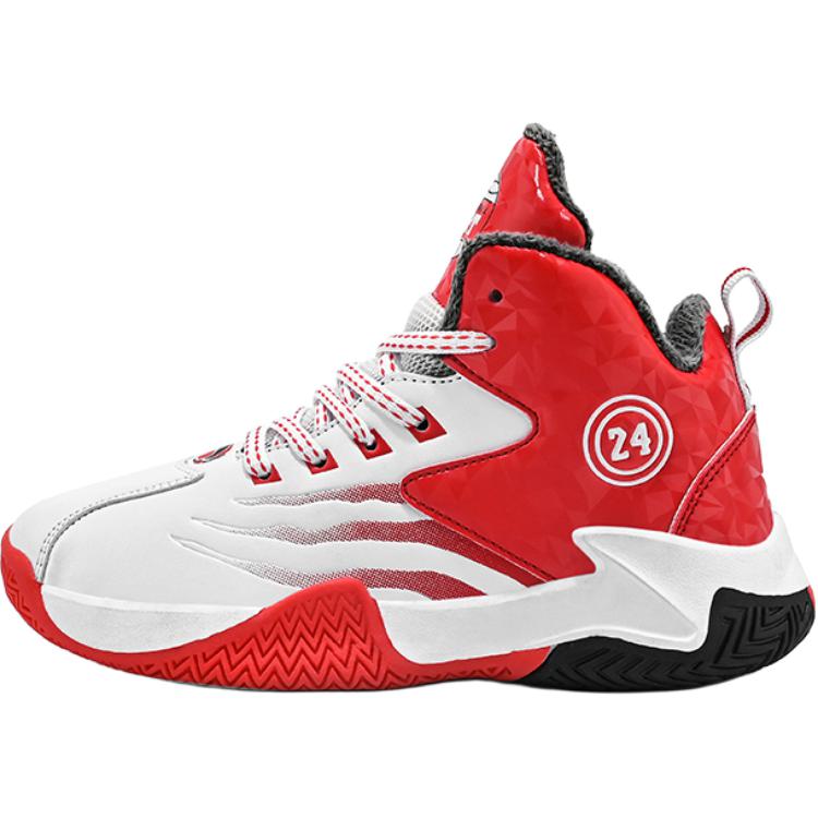 

Баскетбольные кроссовки средней высоты с противоскользящей подошвой, устойчивые к истиранию, водонепроницаемые, термобалансные, детские Wooden houses, белый/красный