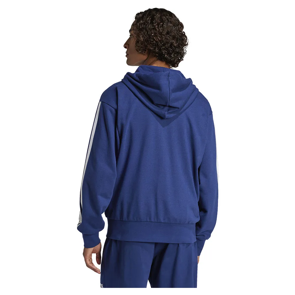 Толстовка adidas Essentials 3 Stripes French Terry full zip, синий — фото 2