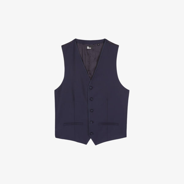 

Шерстяной жилет с контрастной отделкой The Kooples, синий