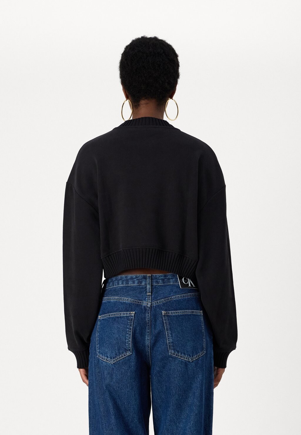 

Вязаный свитер LABEL V-NECK Calvin Klein, черный