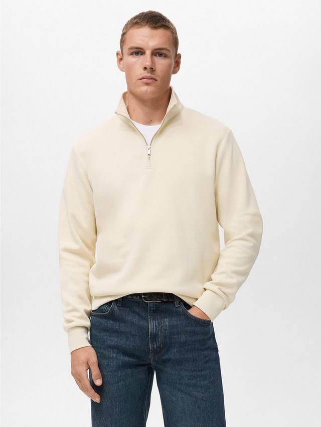 

Свитер Winny с полузастежкой Mango, Light Beige