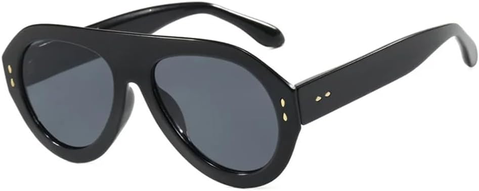 

Популярные модные женские солнцезащитные очки в стиле ретро, ​​красные, с защитой от УФ-излучения UV400. Мужские модные солнцезащитные очки с широкими дужками KTUCN, Black Black