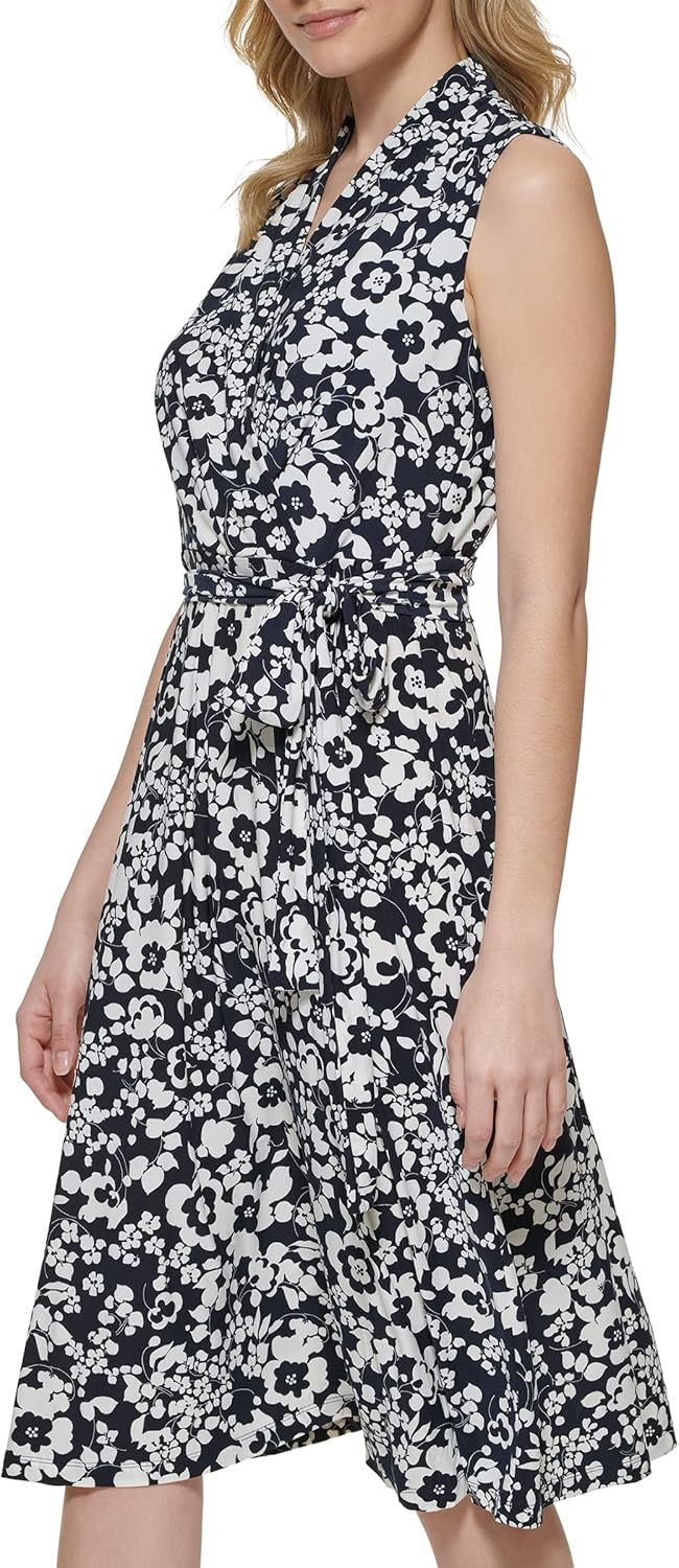 Женское платье миди с воротником на пуговицах от Tommy Hilfiger, Black/White Sky Captain — фото 3