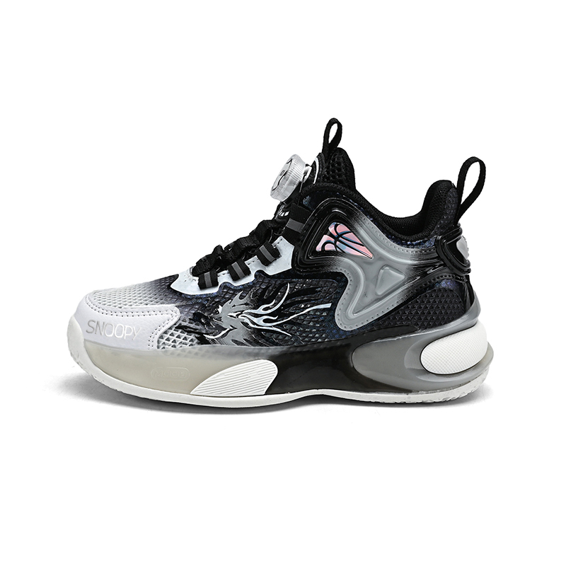 

Детские баскетбольные кроссовки с высоким берцем, противоскользящие, устойчивые к истиранию, дышащие, для подростков SNOOPY, черный