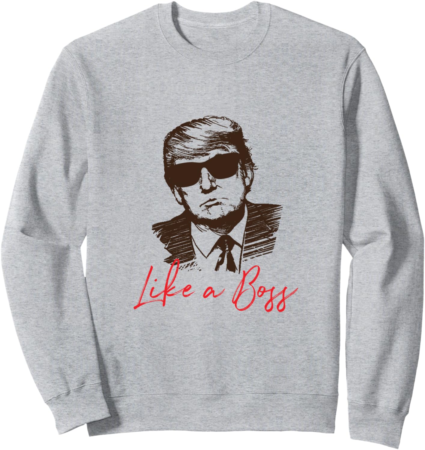 

Толстовка с изображением Дональда Трампа в стиле президента Босса в солнцезащитных очках Tronic Tees, серый