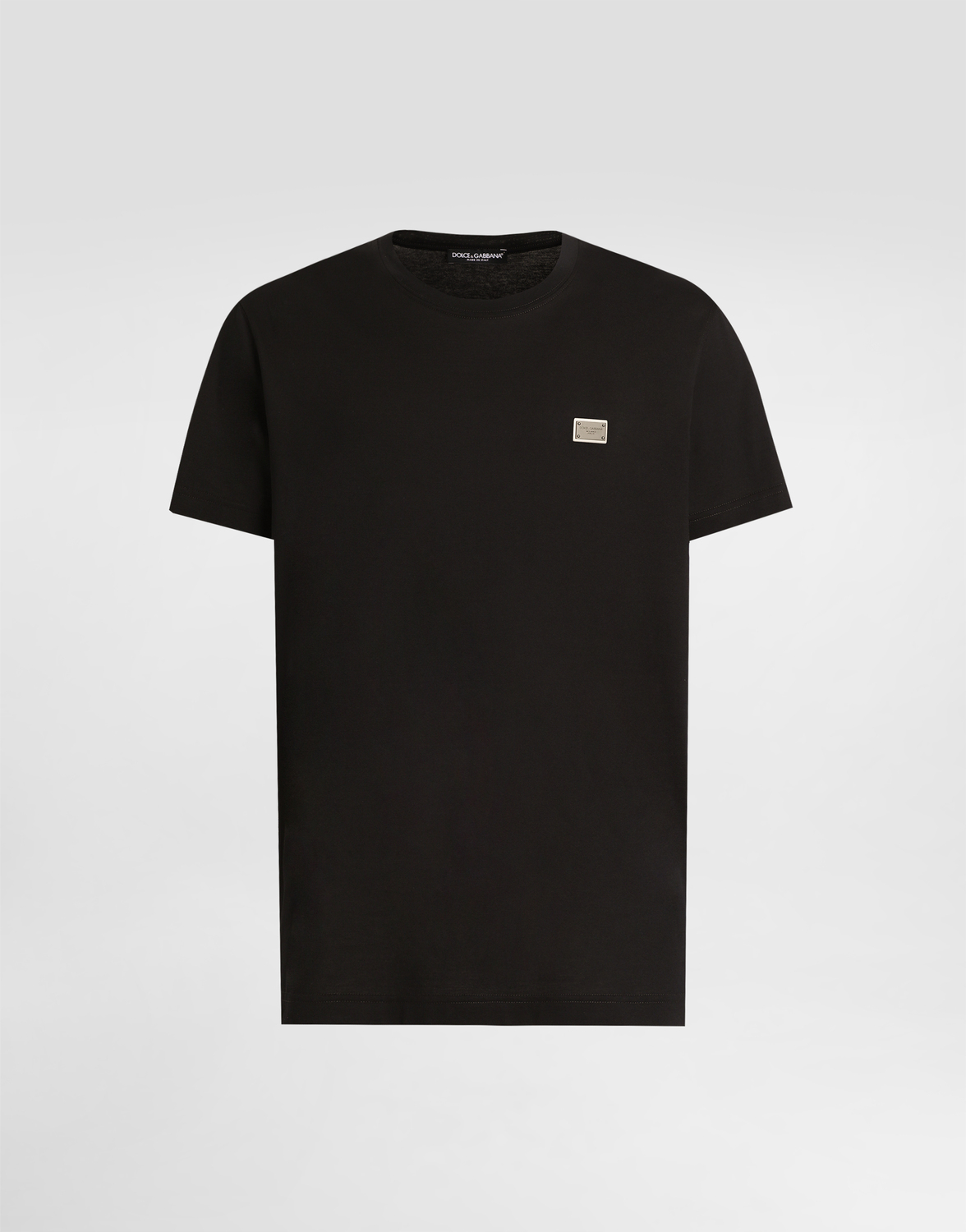 

Хлопковая футболка с биркой Dolce & Gabbana, черный