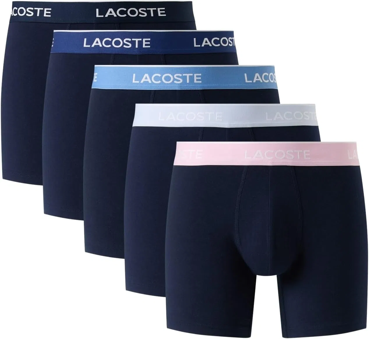 Боксеры Lacoste Cotton Stretch Essentials, набор из 5 пар, темно-синий
