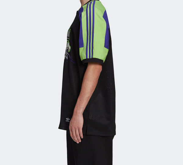 Футболка originals x sankuanz crossover mesh breathable printing short sleeve black Adidas, черный — фото 3