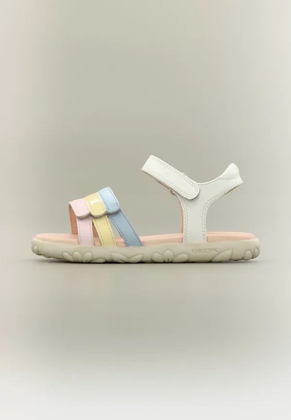 Сандалии гаитянской девочки Geox, White/Multicolor
