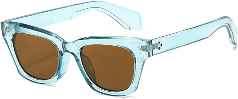 

Солнцезащитные очки Clear Ocean Lens Shades UV400 для женщин, модель «кошачий глаз», с декоративными заклепками, модные солнцезащитные очки для мужчин, темно-зеленого цвета generic, Blue Tea