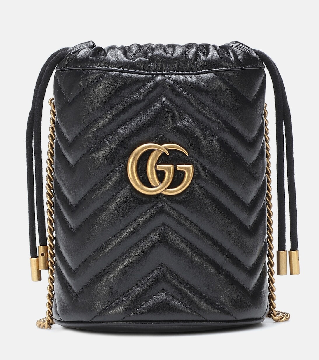 

Сумка-ведро GG Marmont Mini из кожи Gucci, черный