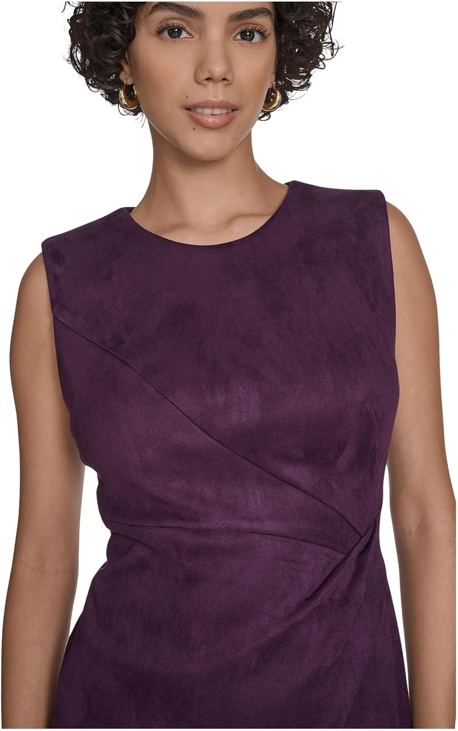 Женская замшевая безрукавка Calvin Klein, Aubergine — фото 3