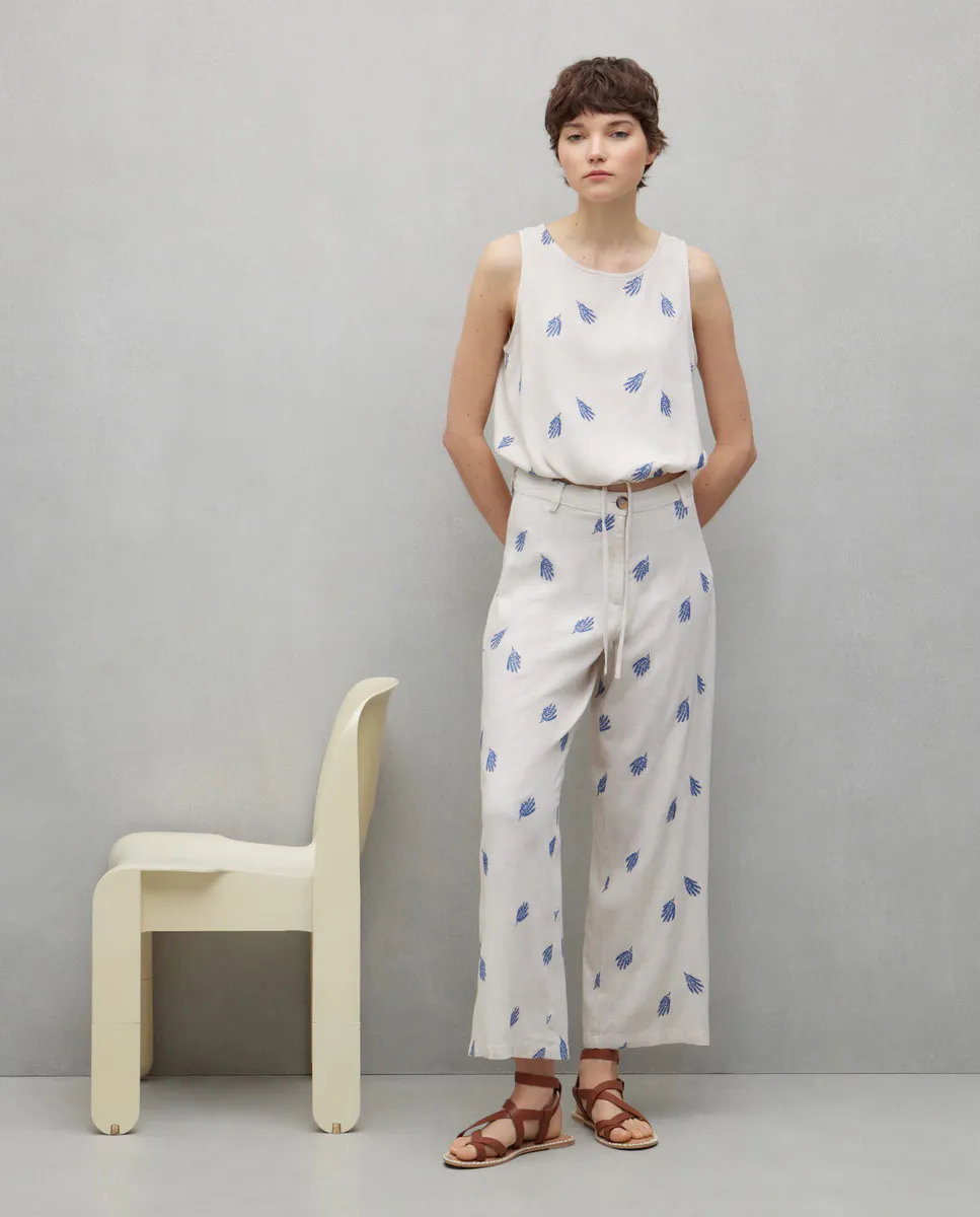 

Вышитые женские брюки Easy Wear, цвет Bermellon