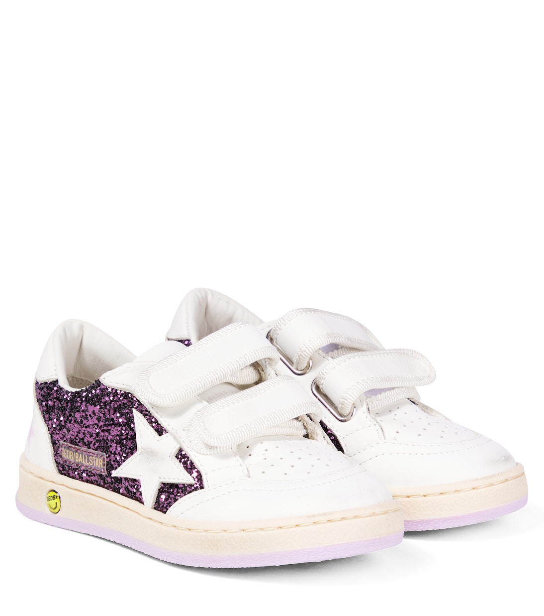 

Кроссовки Ball Star с блестками и кожаными вставками Golden Goose Kids, Purple/White