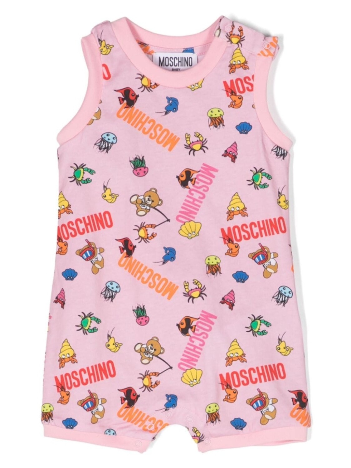 Moschino Kids комплект из двух боди с принтом Teddy Bear, розовый — фото 2