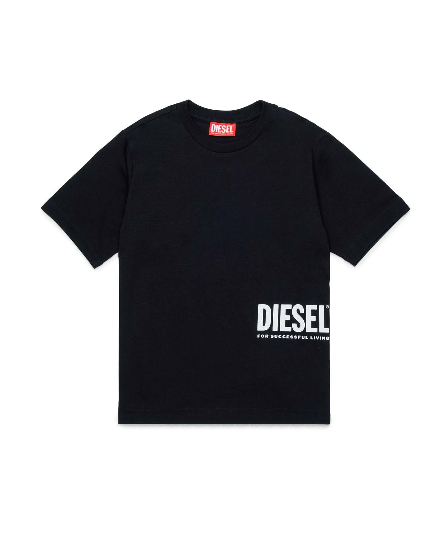 Детская футболка с коротким рукавом и одним логотипом бренда DIESEL, Black