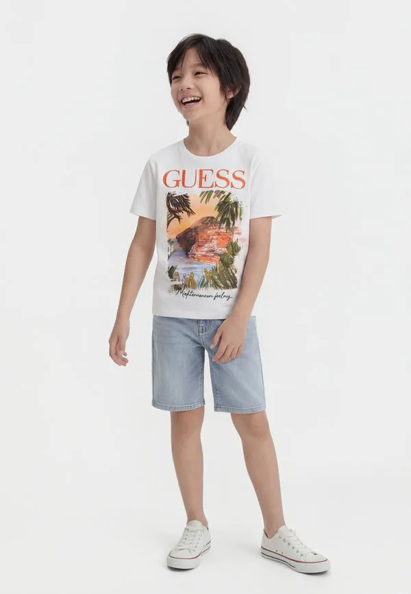 Детская футболка унисекс с принтом Guess, Pure White