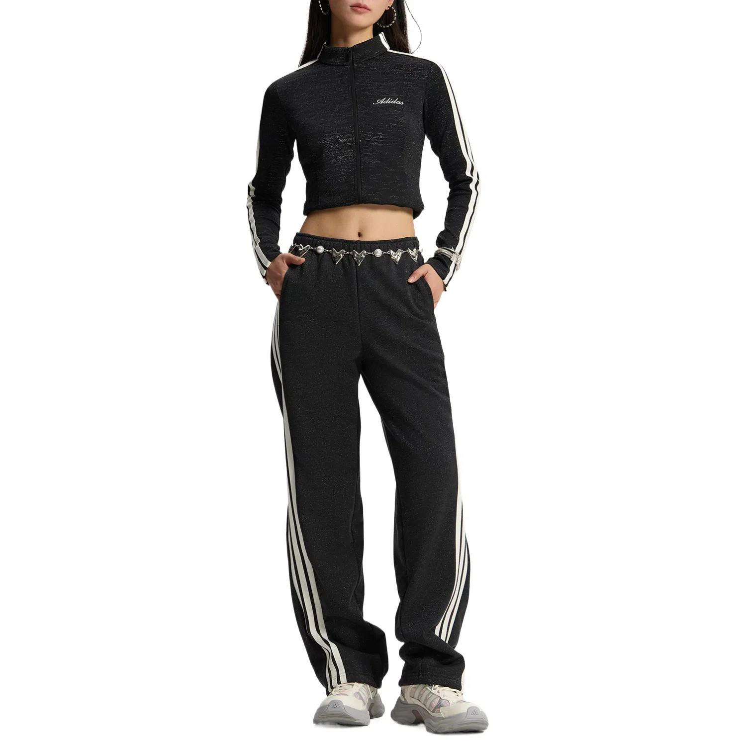 Женские трикотажные спортивные штаны Dance Adidas, Black — фото 4