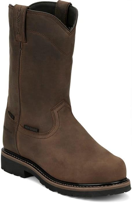 

Мужские водонепроницаемые ботинки Justin Pulley 10'' с защитой плюсневой кости и композитным носком, Whiskey