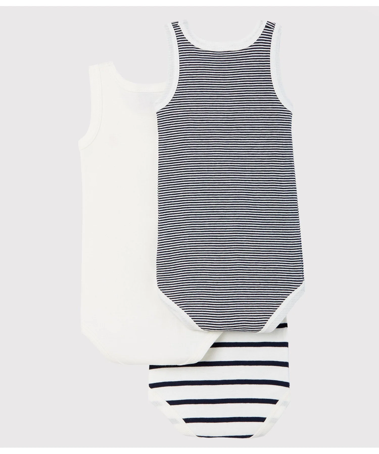 Комплект из 3 предметов: майка и боди Marinière & Mirale PETIT BATEAU, Color 1 — фото 2