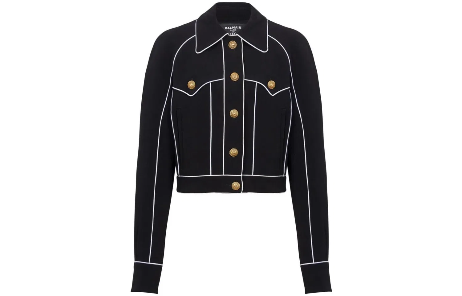 Жакет в западном стиле с контрастными пуговицами BALMAIN Black
