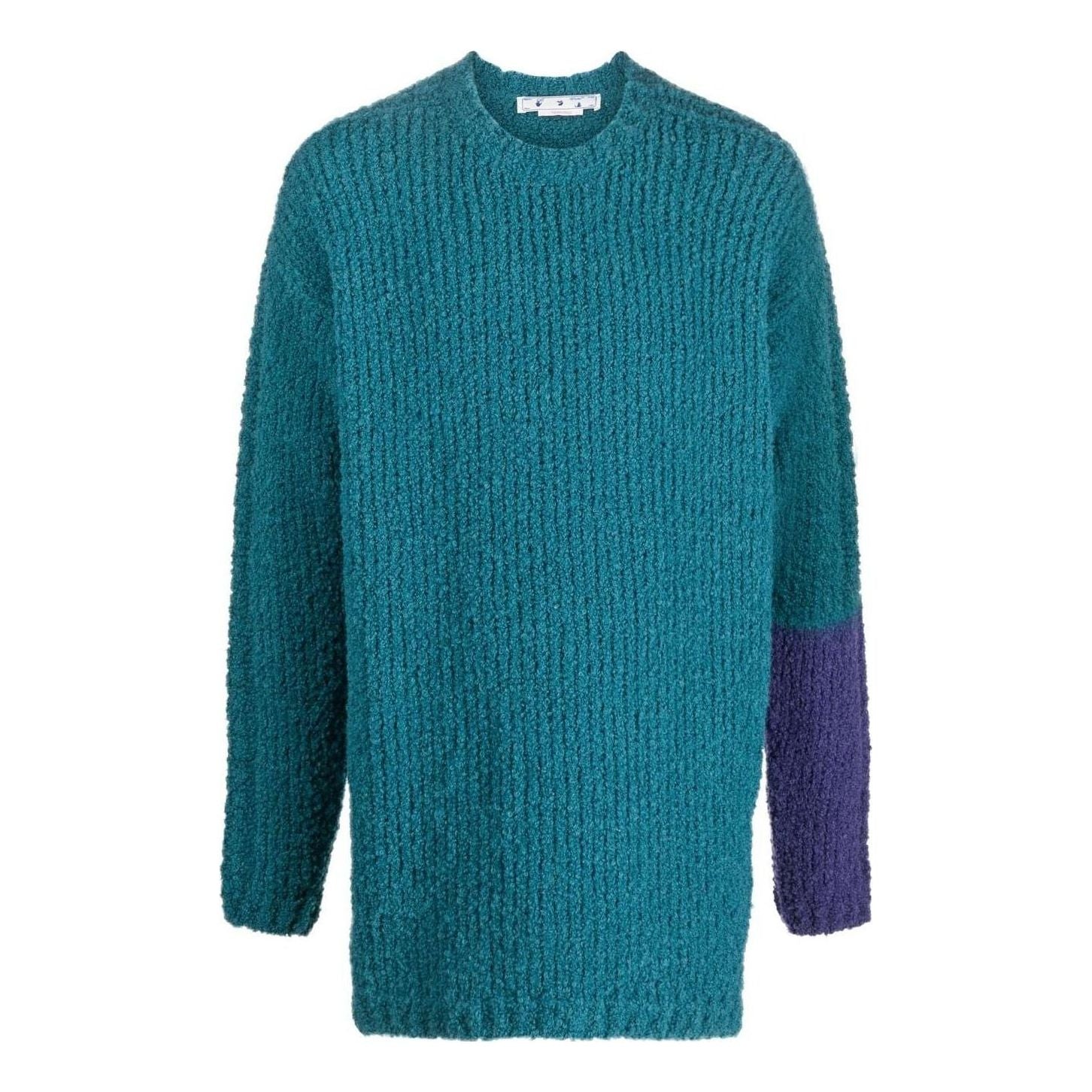 

Свитер Men's Off-White SS22 Contrasting Colors Round Neck Knit Long Sleeves Wool Sweater Blue