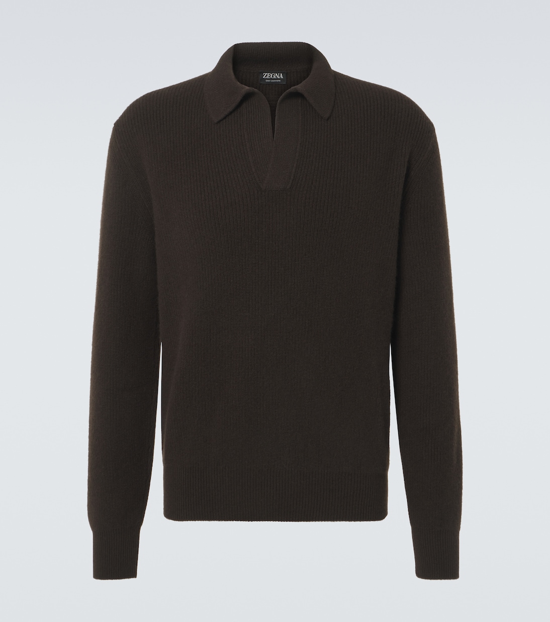 

Кашемировый поло свитер Zegna, темно-коричневый