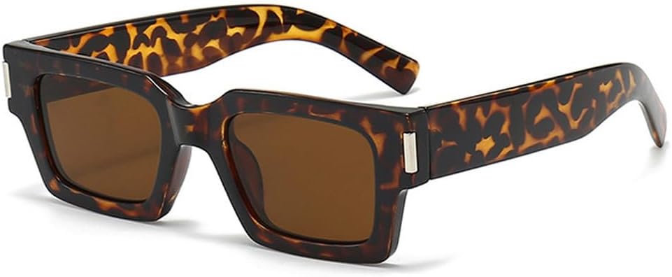 

Модные солнцезащитные очки для женщин, квадратные, оливково-зеленые, с защитой от УФ-излучения UV400, ретро, ​​модные солнцезащитные очки для мужчин WNCKSQ, Leopard Tea