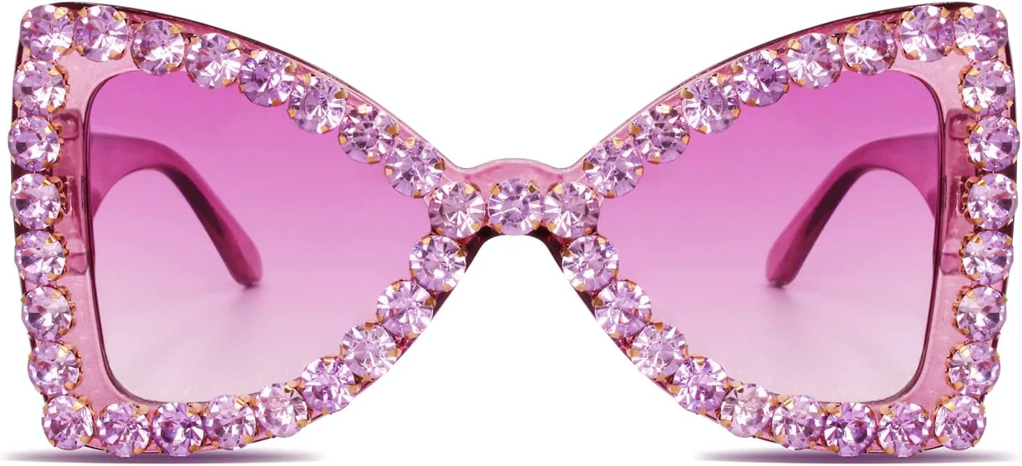 

Блестящие солнцезащитные очки с кристаллами для женщин, сверкающие, блестящие, как бриллианты, для рейв-вечеринок и дискотек. Аксессуары для дискотек ailov, Purple