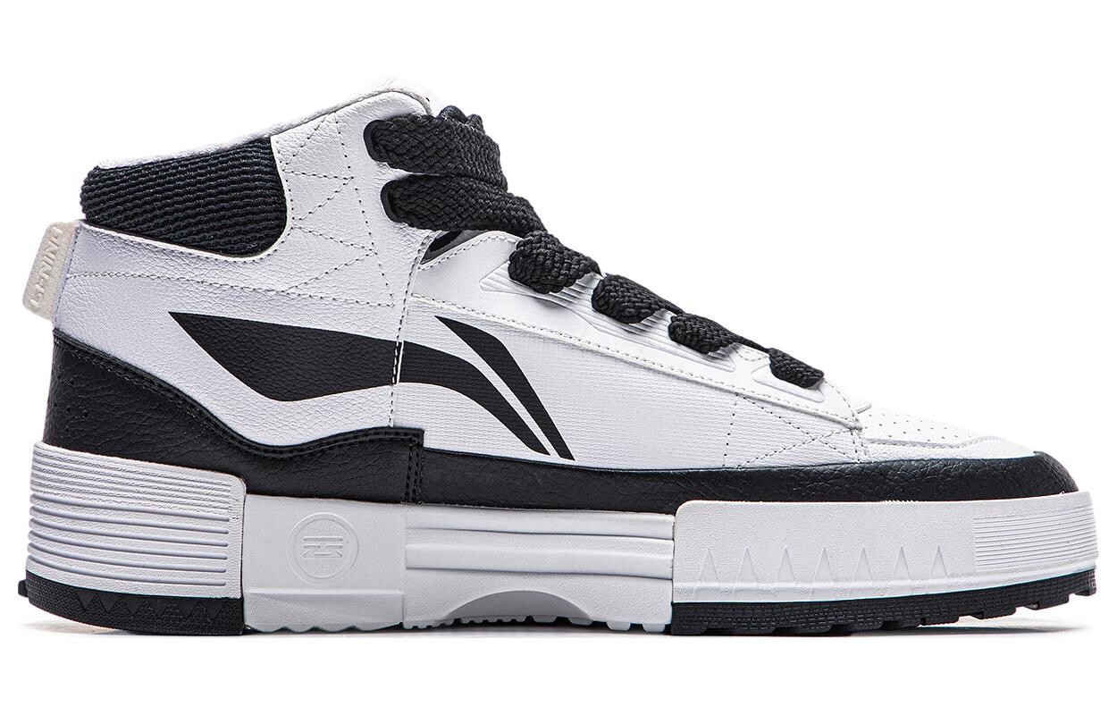 

Кроссовки LINING Mileage Skateboarding Shoes Men Mid-top White, белый/черный