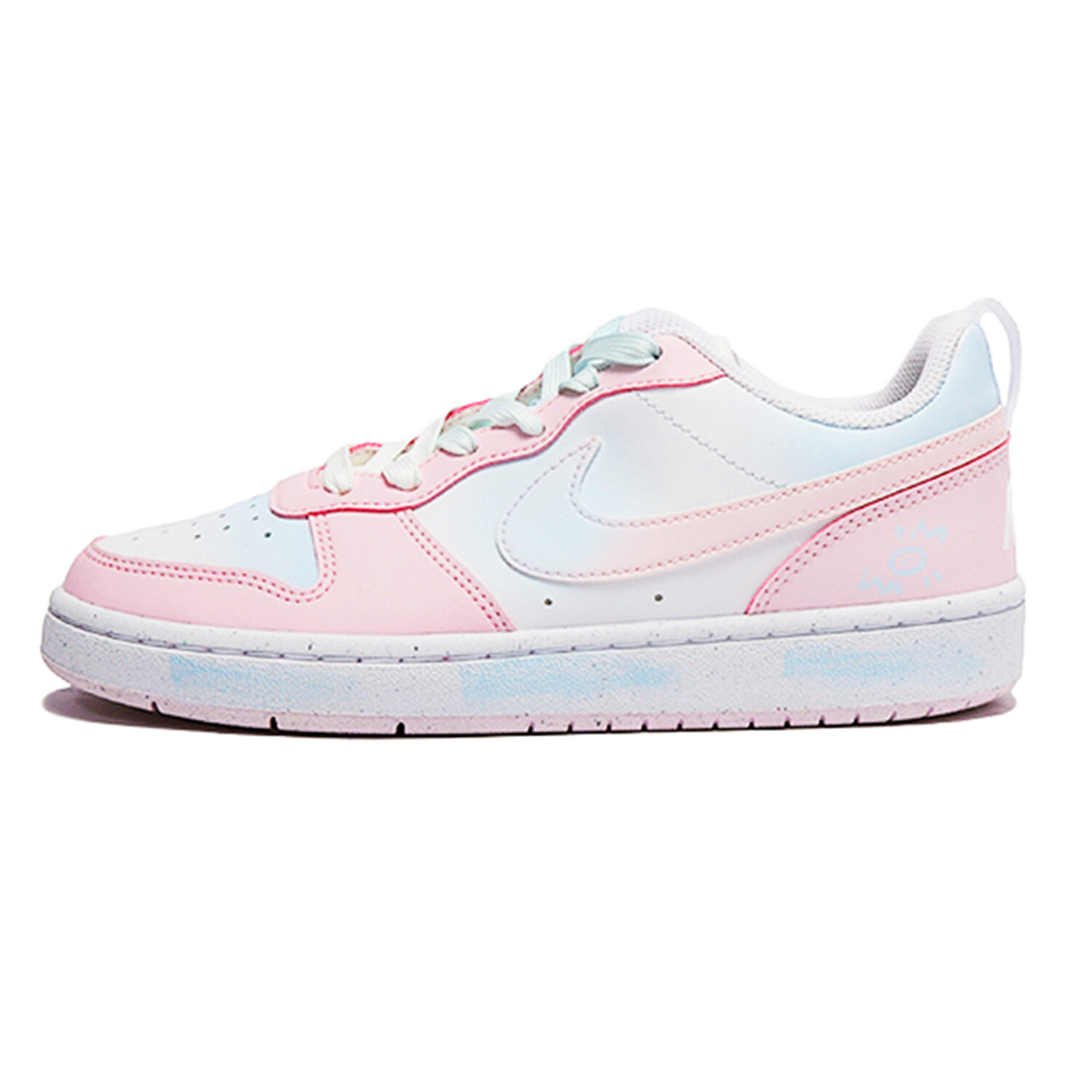 

Кроссовки Nike Court Borough Skateboarding Shoes Women's Low-top Pink/blue/white, розовый
