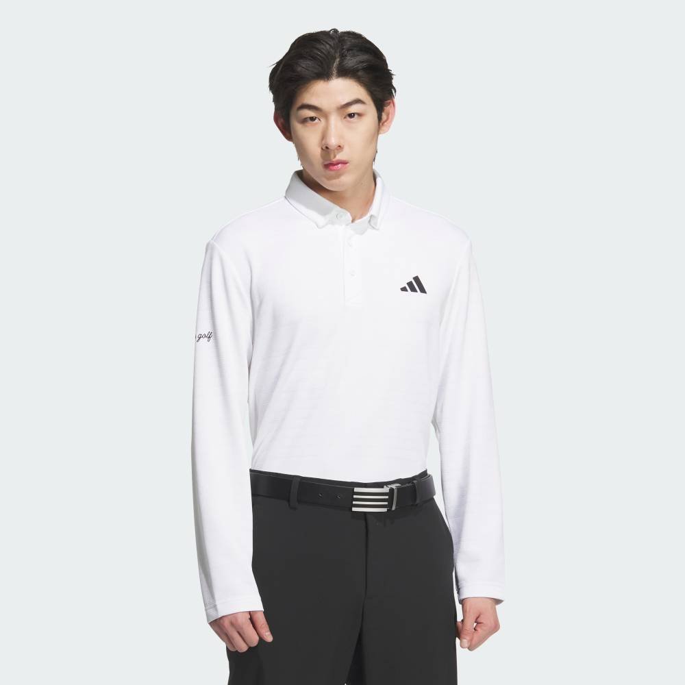 Поло с монограммой и длинными рукавами Adidas, white