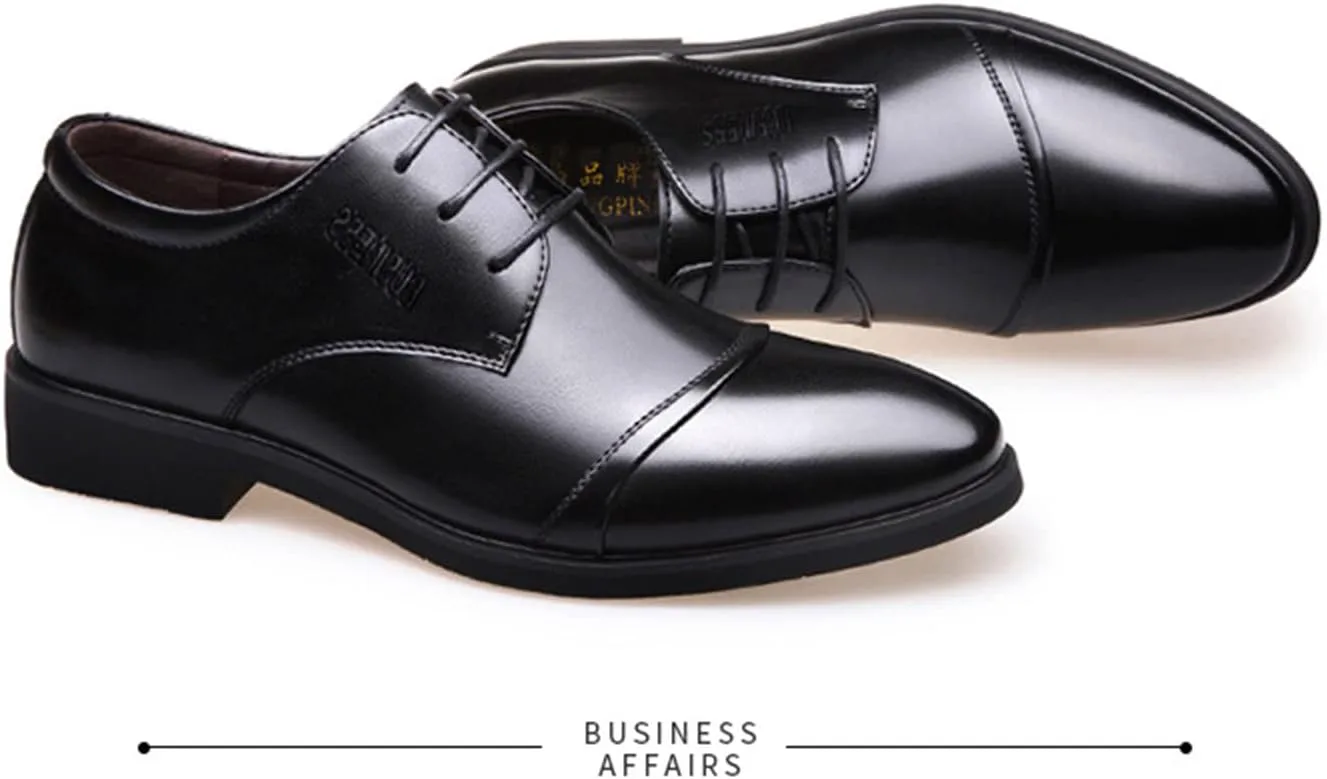 

Мужские классические туфли-оксфорды на шнуровке для вечеринок, свадеб, школы, прогулок и работы в офисе KYOESCAI, черный