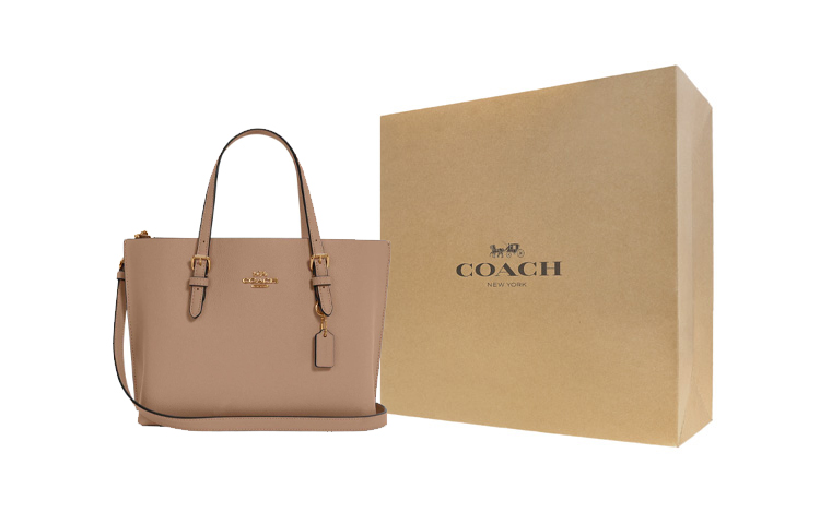 

Coach Сумка Mollie из зернистой кожи, наплечная сумка, сумка через плечо, средний размер, женская, бежевого цвета