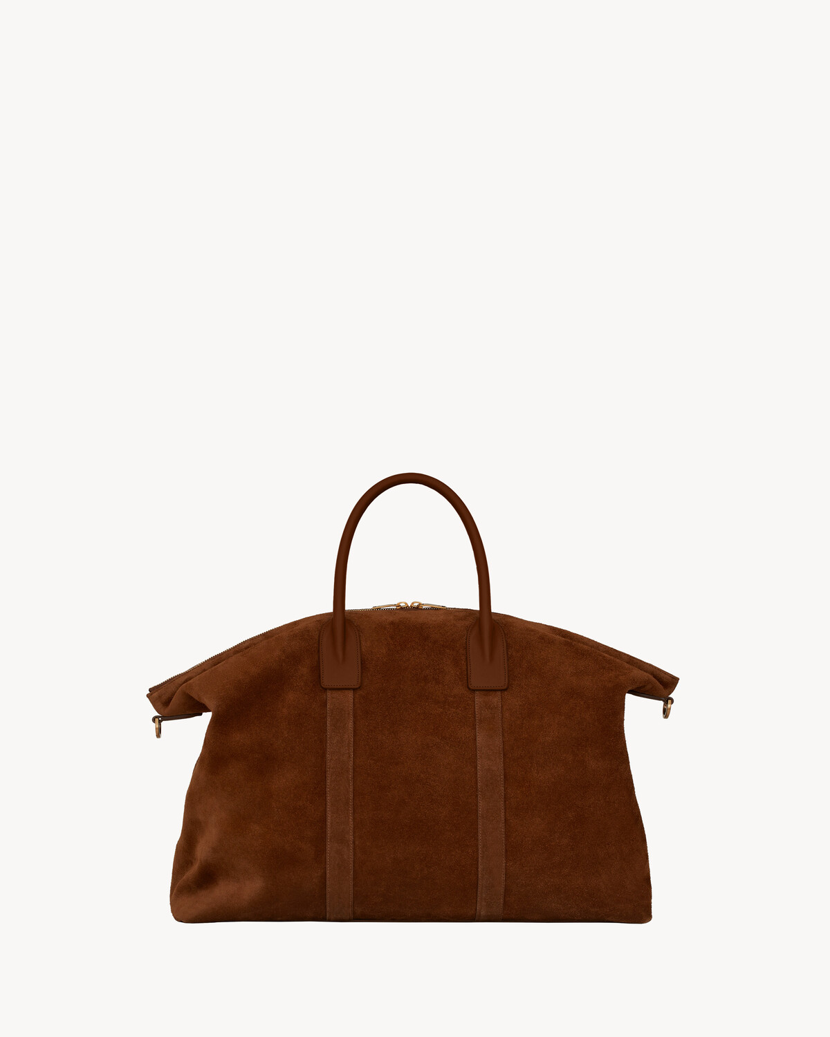 Большая боулинг-сумка из замши Saint Laurent, коричневый — фото 2