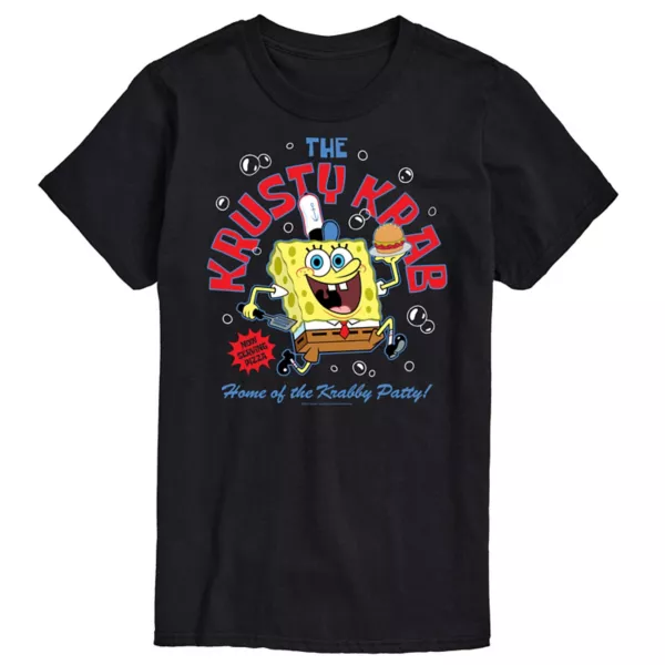 

Футболка с принтом "Доставка из Красти Крабс" SpongeBob SquarePants для больших размеров Licensed Character, черный