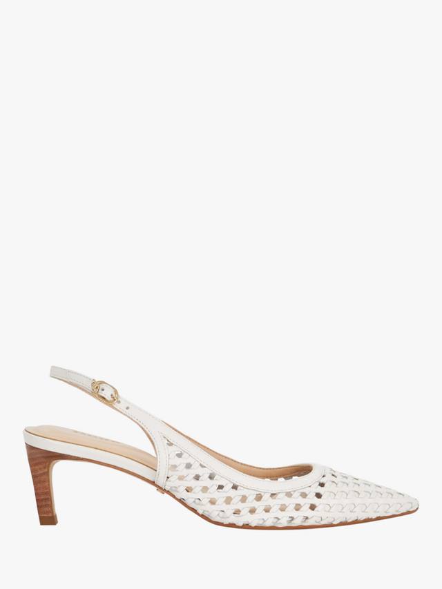 Divided кожаные лодочки-слингбэки с острым носом Dune London, White