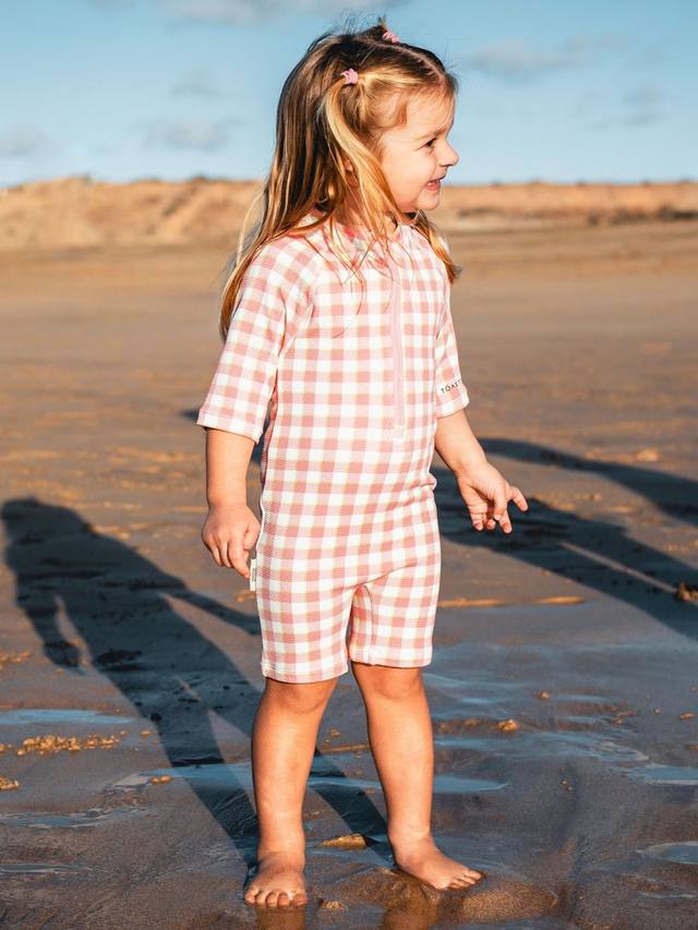 Детская пижама на молнии с защитой от ультрафиолета Toastie, цвет Pink Gingham — фото 4