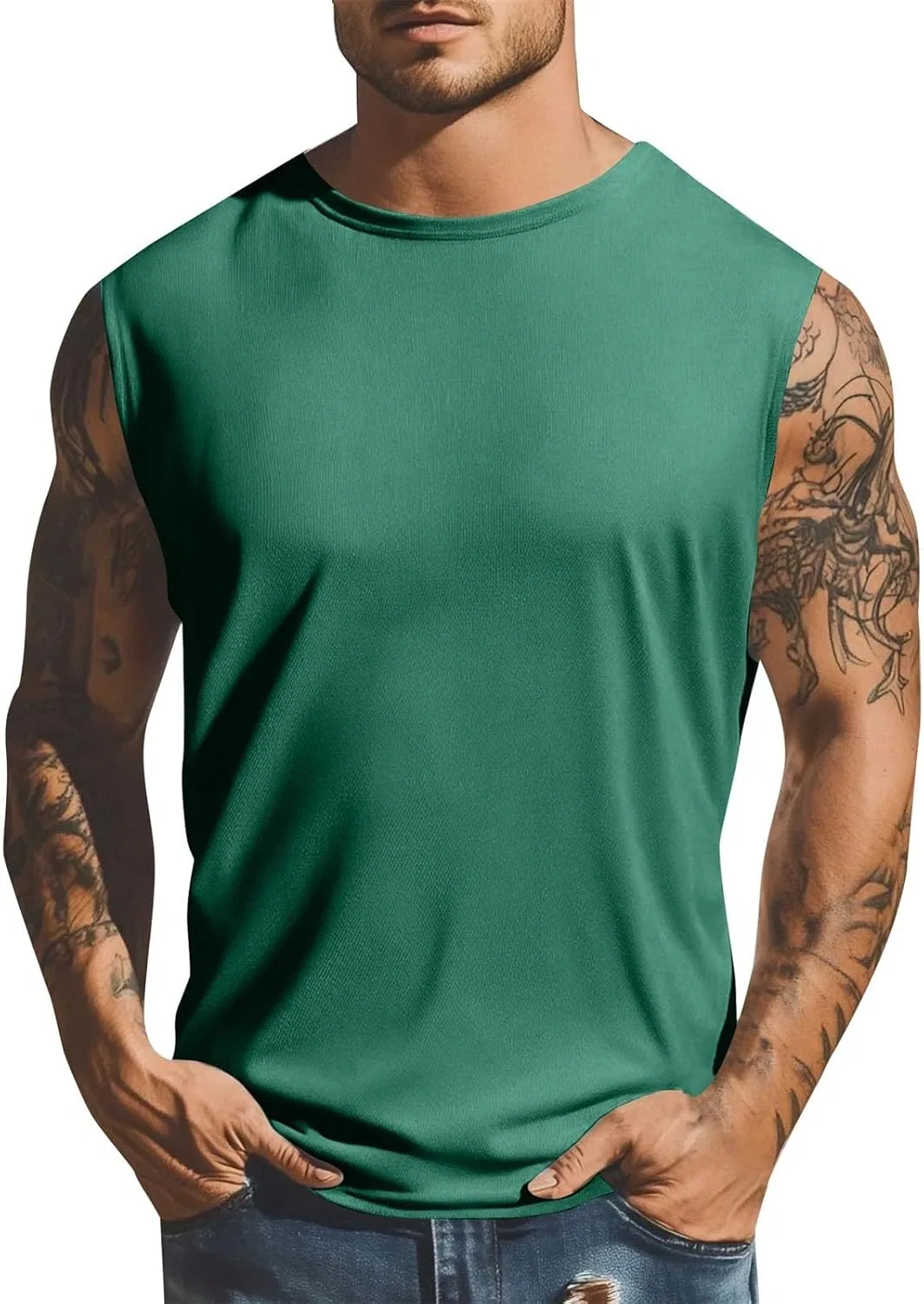 Мужская майка-компрессионная Ice Silk, Blackish Green