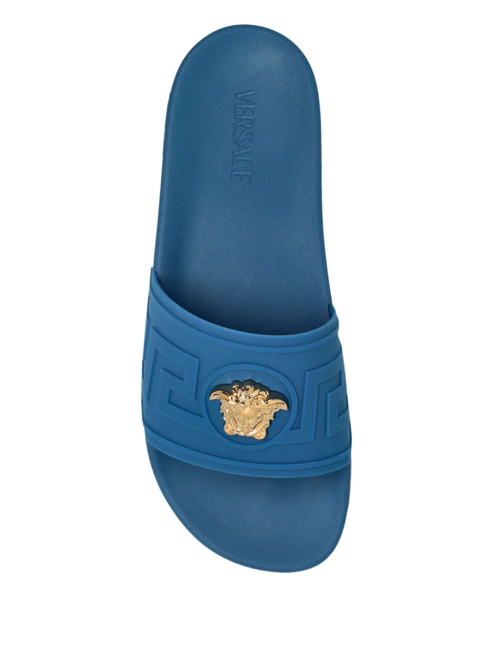 Шлёпанцы с мотивом головы Медузы Versace, синий — фото 3
