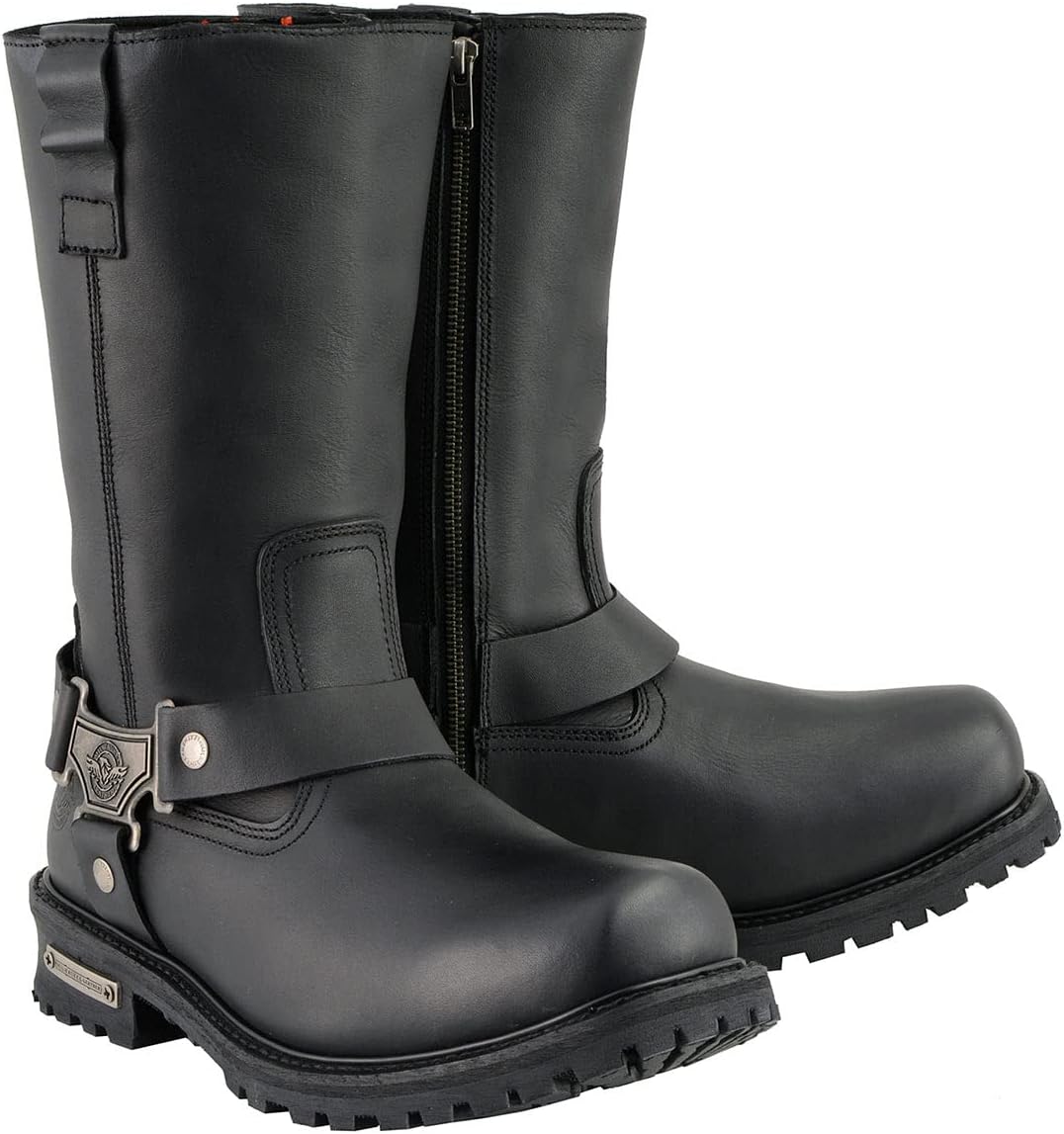 

Водонепроницаемые мужские ботинки Milwaukee Leather с квадратным носком и ремешком (черные.5W/11) ‎Milwaukee Leather