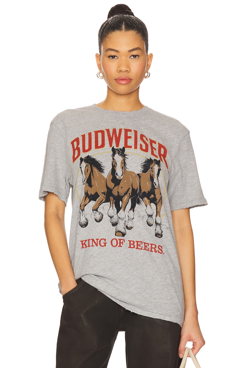 

Футболка Budweiser "Король пива" Junk Food, heather grey