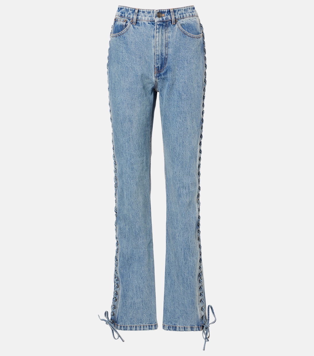 

Прямые джинсы со шнуровкой Rotate, Vintage Blue, Denim