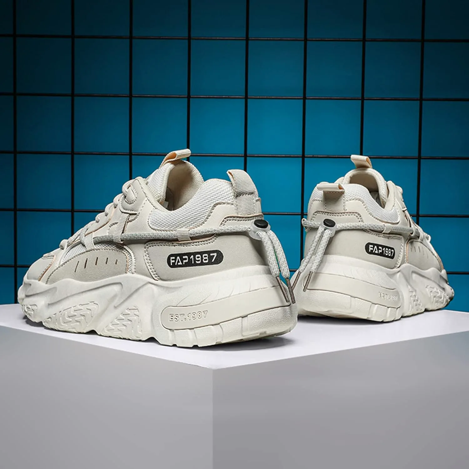 

Мужские беговые кроссовки GSIGUL, теннисные и прогулочные кроссовки с амортизацией, высокие кроссовки, спортивная и повседневная обувь для мужчин, бежевый