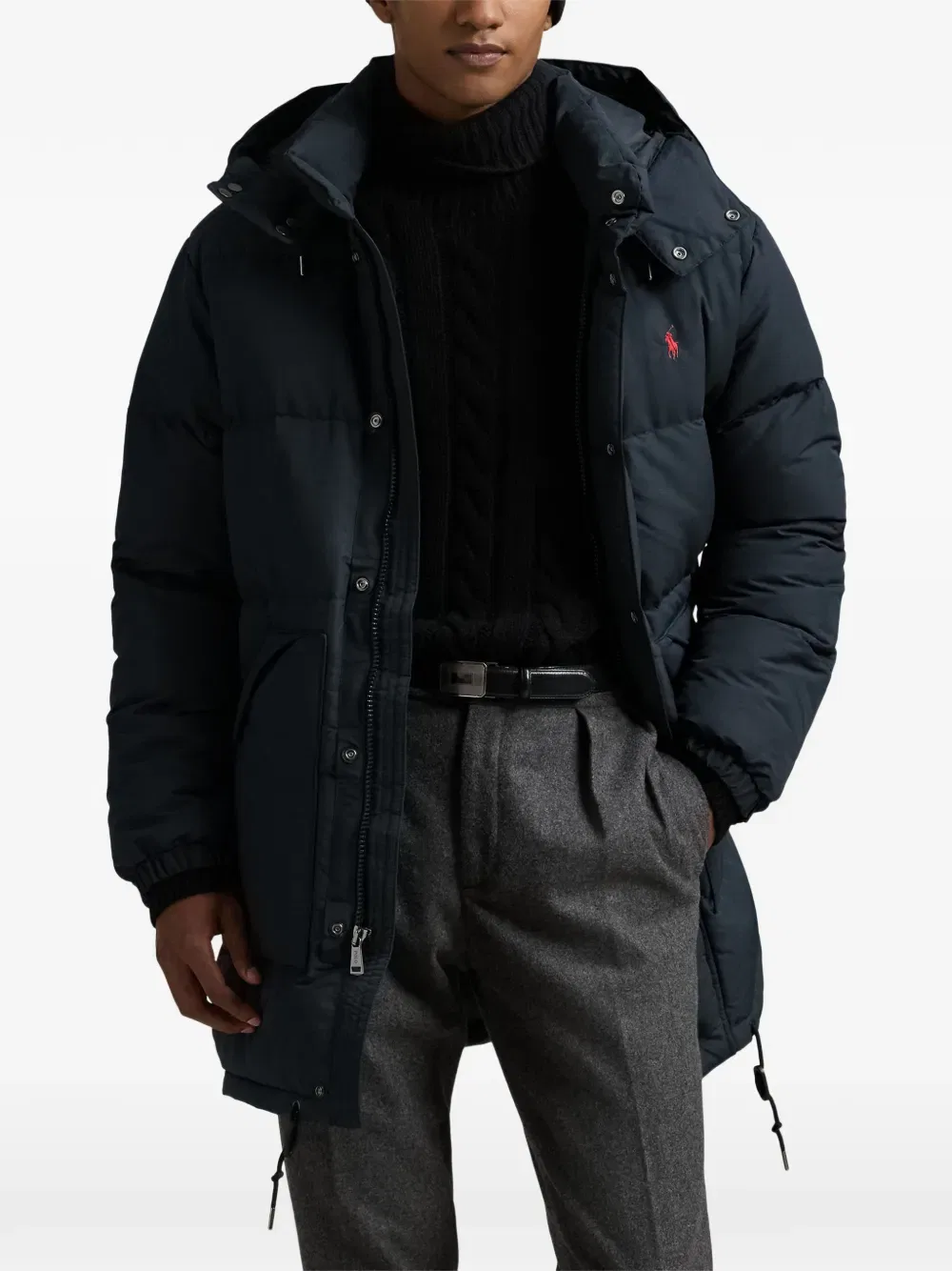 Пуховая куртка с капюшоном Polo Ralph Lauren, синий — фото 4