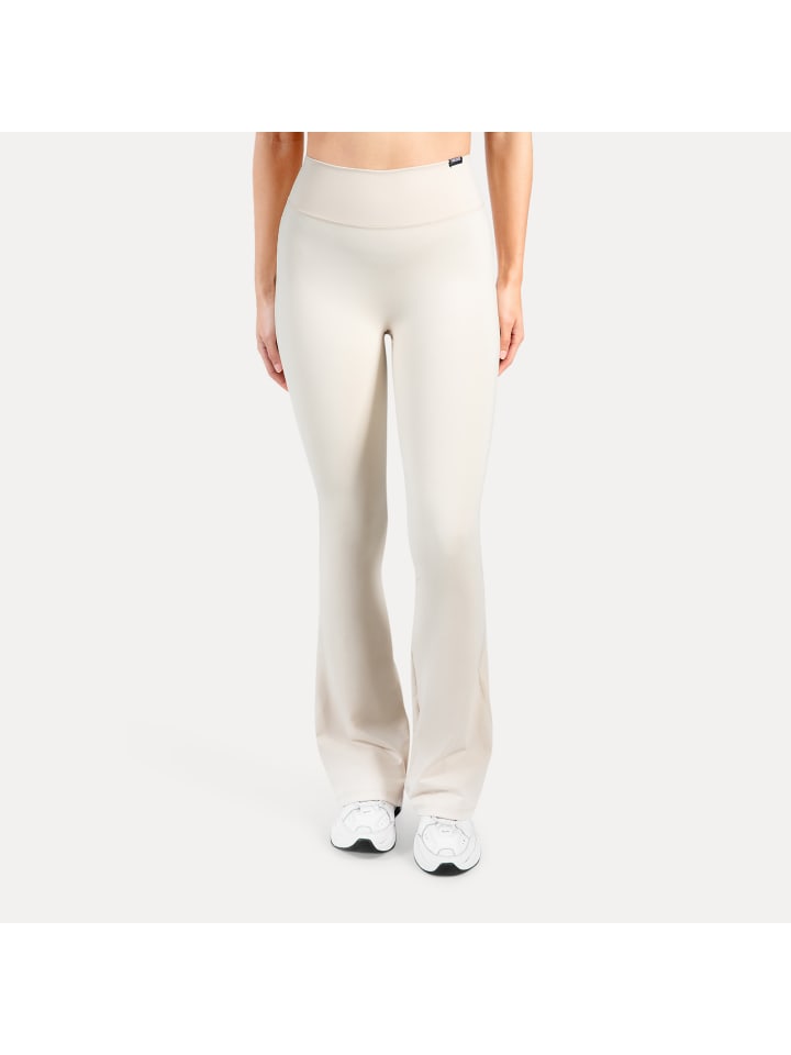 

SMILODOX Расклешенные леггинсы Loreen бежевого цвета